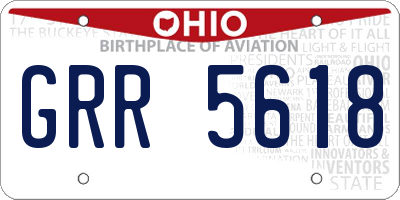 OH license plate GRR5618