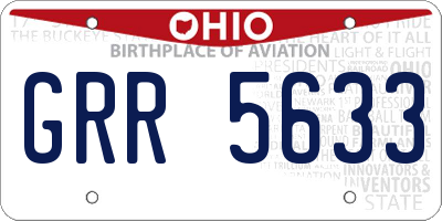 OH license plate GRR5633