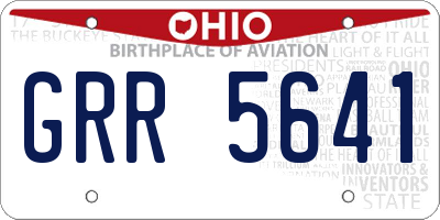 OH license plate GRR5641