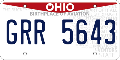OH license plate GRR5643