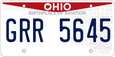 OH license plate GRR5645