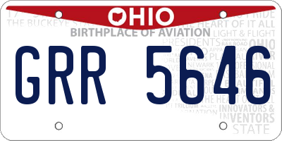 OH license plate GRR5646