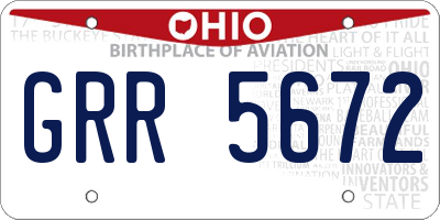 OH license plate GRR5672