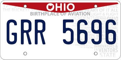 OH license plate GRR5696