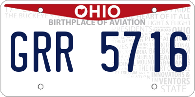OH license plate GRR5716