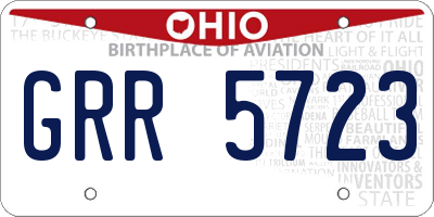 OH license plate GRR5723