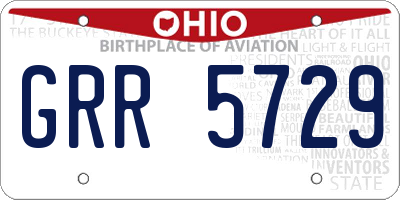 OH license plate GRR5729