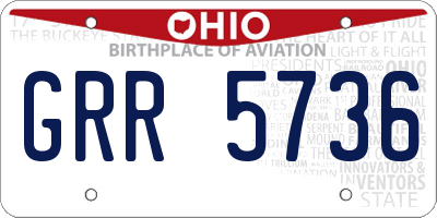 OH license plate GRR5736