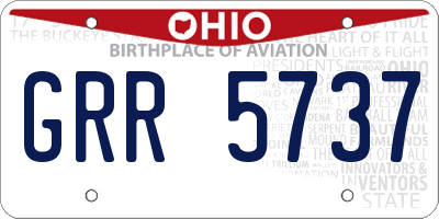 OH license plate GRR5737
