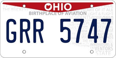OH license plate GRR5747