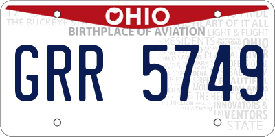 OH license plate GRR5749