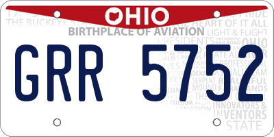 OH license plate GRR5752