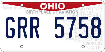 OH license plate GRR5758