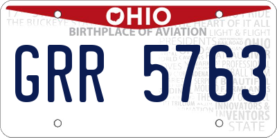 OH license plate GRR5763