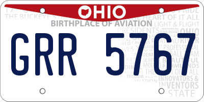 OH license plate GRR5767