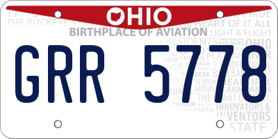 OH license plate GRR5778