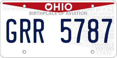 OH license plate GRR5787