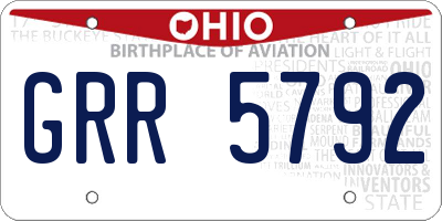 OH license plate GRR5792