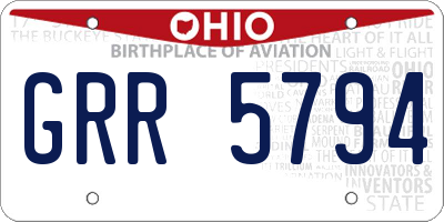 OH license plate GRR5794