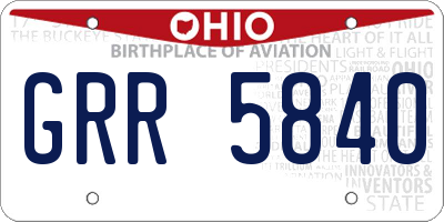 OH license plate GRR5840