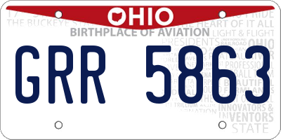 OH license plate GRR5863