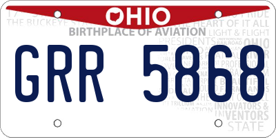 OH license plate GRR5868