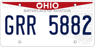 OH license plate GRR5882