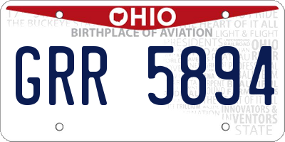 OH license plate GRR5894