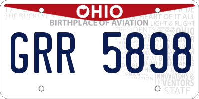 OH license plate GRR5898