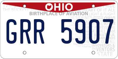 OH license plate GRR5907