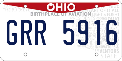 OH license plate GRR5916
