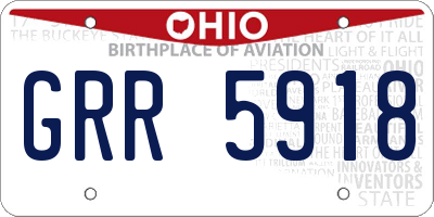 OH license plate GRR5918