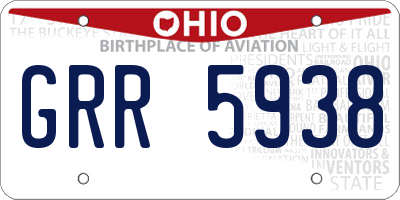 OH license plate GRR5938