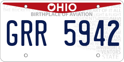 OH license plate GRR5942