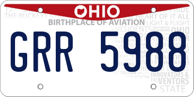 OH license plate GRR5988