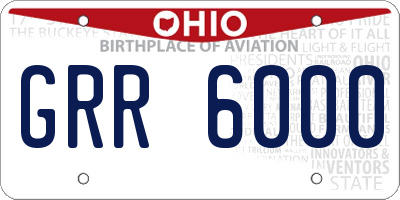 OH license plate GRR6000