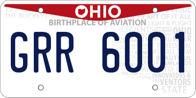 OH license plate GRR6001