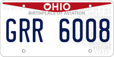 OH license plate GRR6008