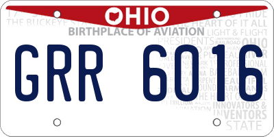 OH license plate GRR6016