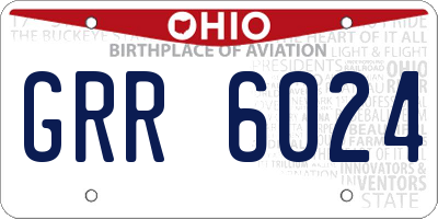 OH license plate GRR6024