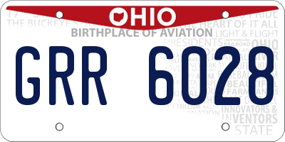 OH license plate GRR6028