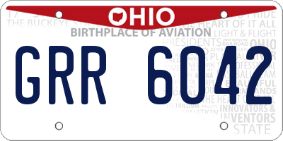 OH license plate GRR6042