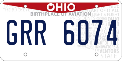 OH license plate GRR6074