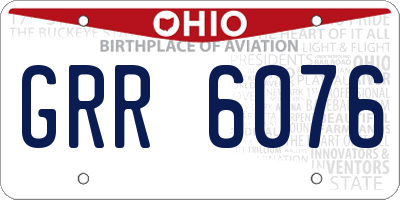 OH license plate GRR6076