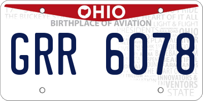 OH license plate GRR6078