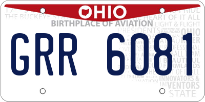 OH license plate GRR6081