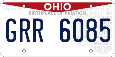 OH license plate GRR6085