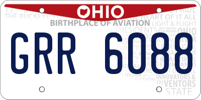 OH license plate GRR6088