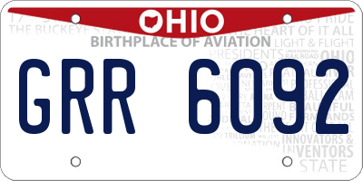 OH license plate GRR6092