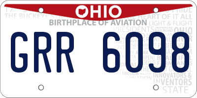 OH license plate GRR6098
